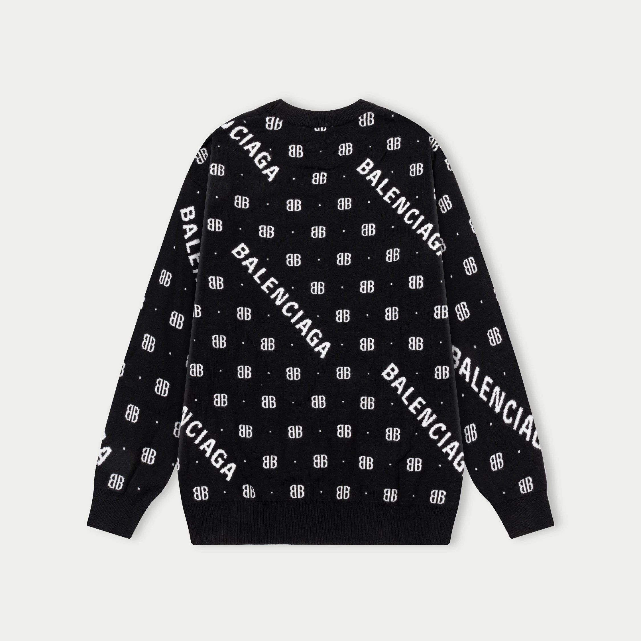 Balenciaga Black Logo Print Hoodie Unisex Streetwear