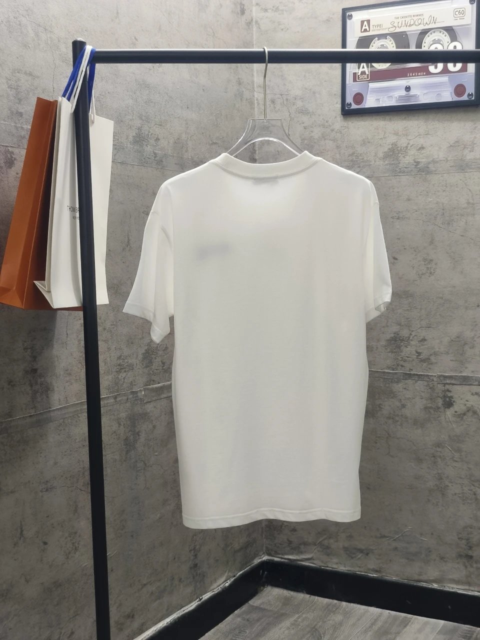 Balenciaga Men’s White Logo T-Shirt, premium cotton casual short sleeve top with minimalist design, perfect for streetwear, summer outfit, and everyday fashion style.