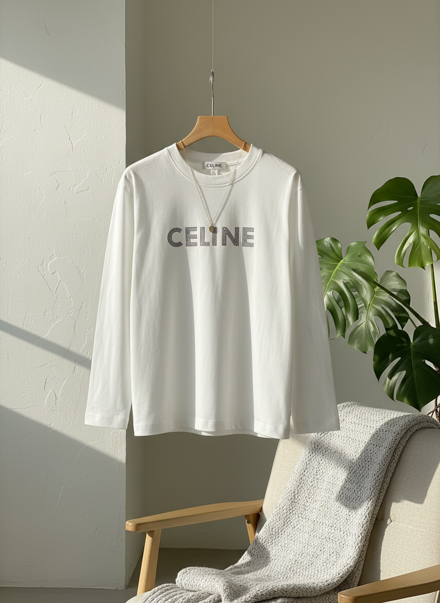 CELINE Unisex Cotton Hoodie Casual Streetwear