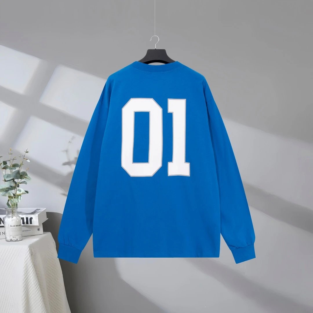 Balenciaga 01 Blue Unisex Cotton Hoodie