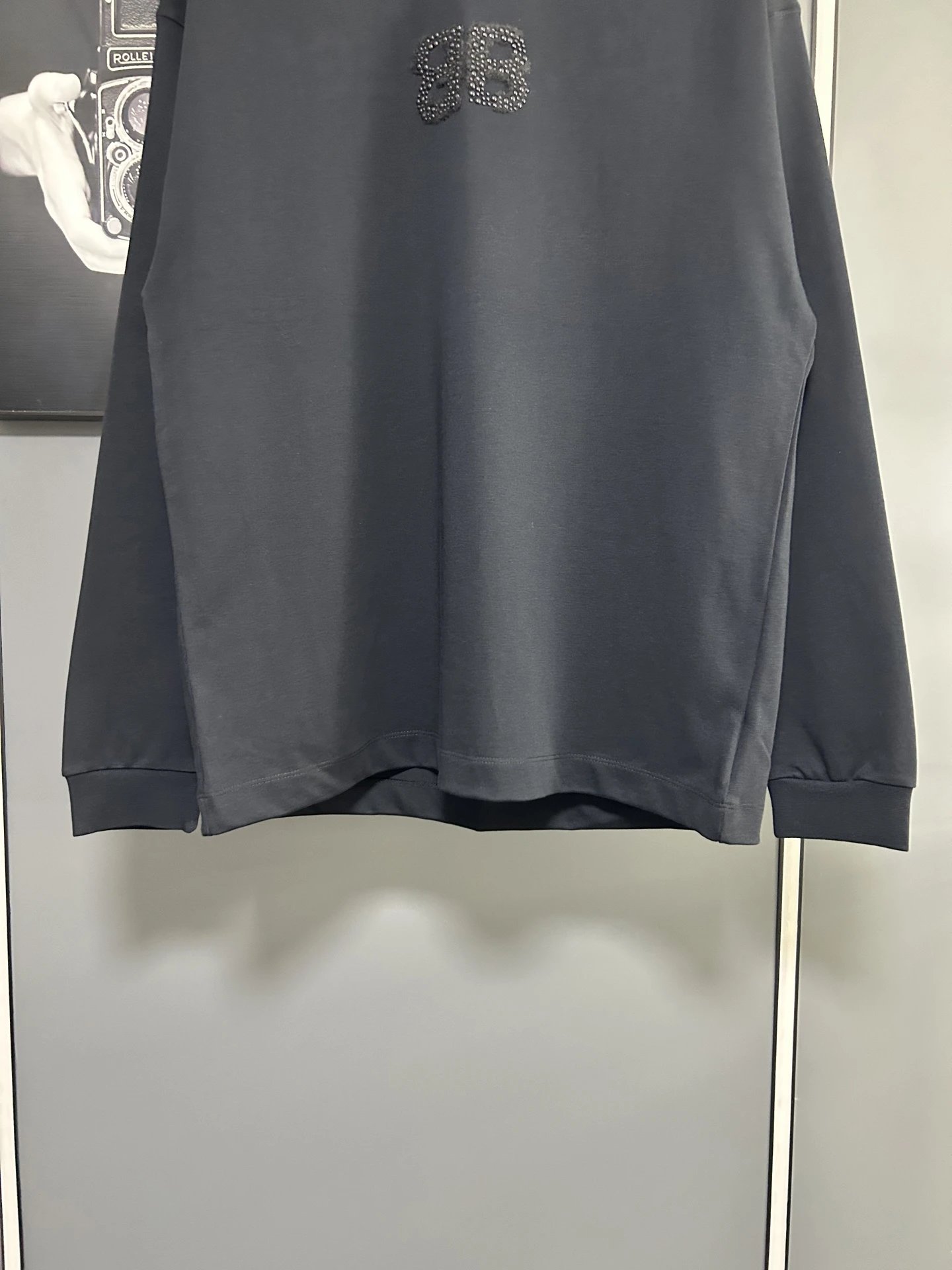 Balenciaga BB Logo Black Cotton Unisex Hoodie