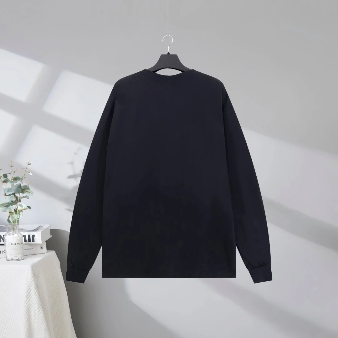 Balenciaga Black Emoji Print Oversized Cotton Hoodie