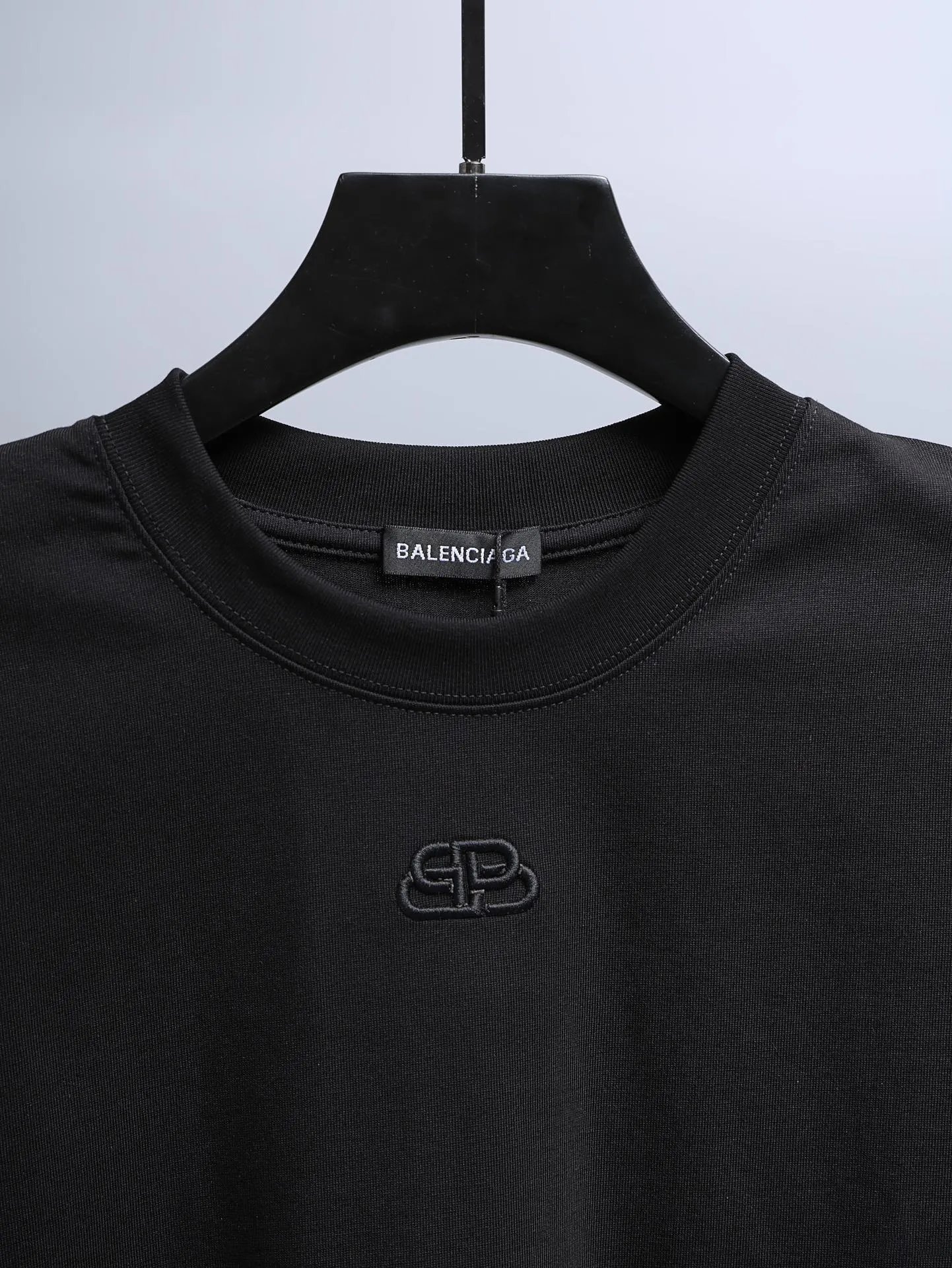 Balenciaga Black T-Shirt, premium cotton casual short sleeve top, minimalist designer style for men and women, comfortable fit ideal for streetwear and daily fashion outfits.