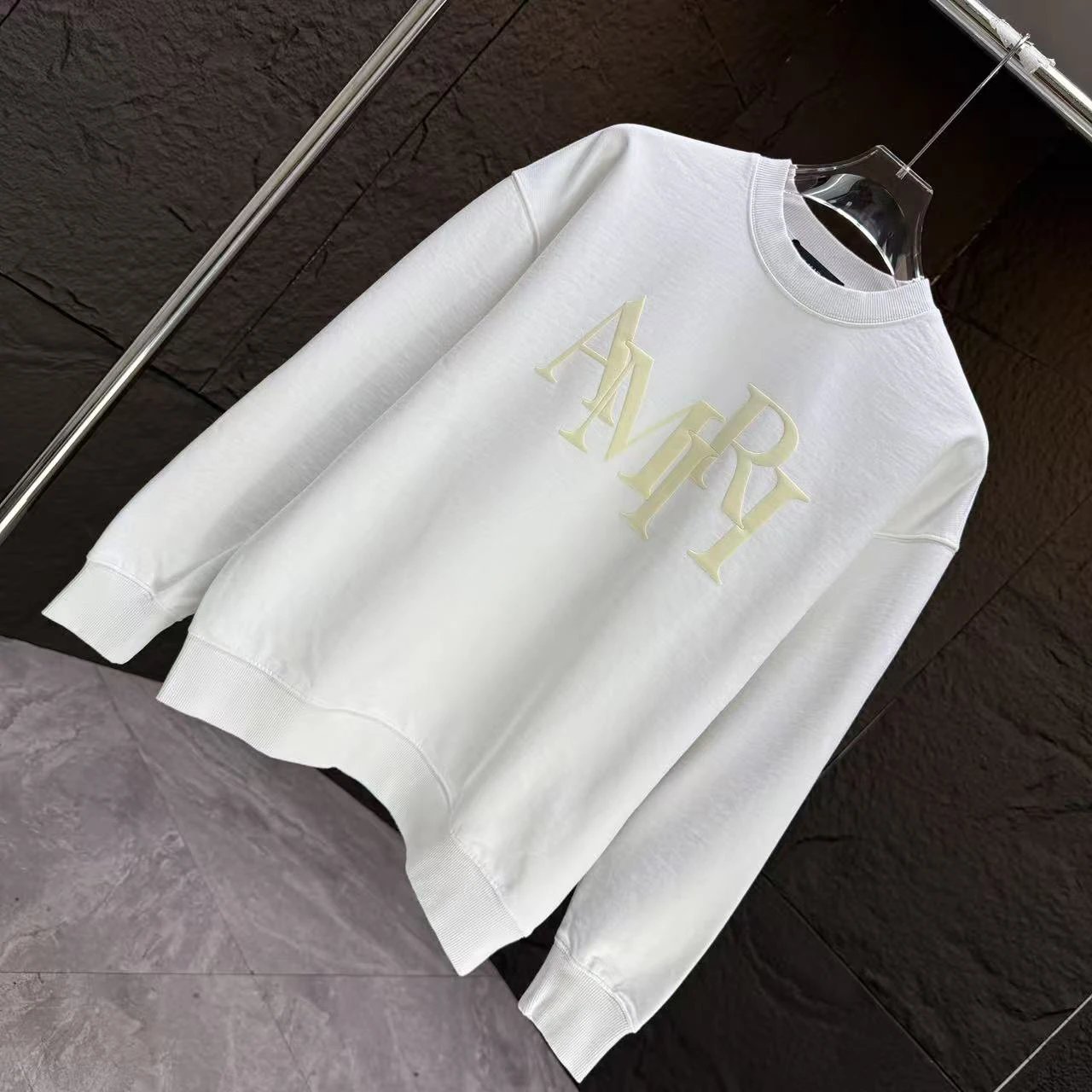 AMIRI White 3D Logo Cotton Crewneck Sweatshirt