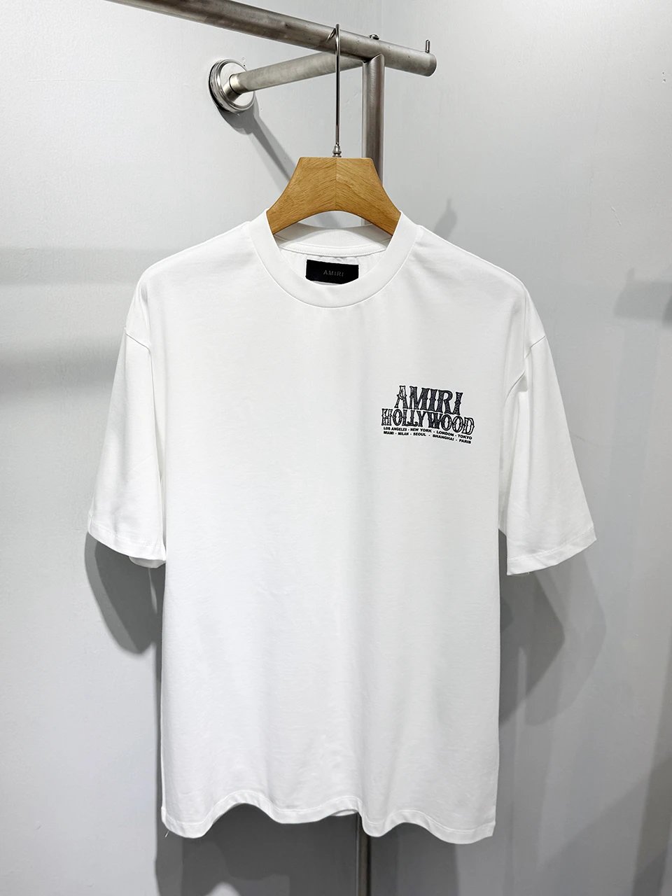 AMIRI Hollywood Cities White Cotton Unisex T-Shirt