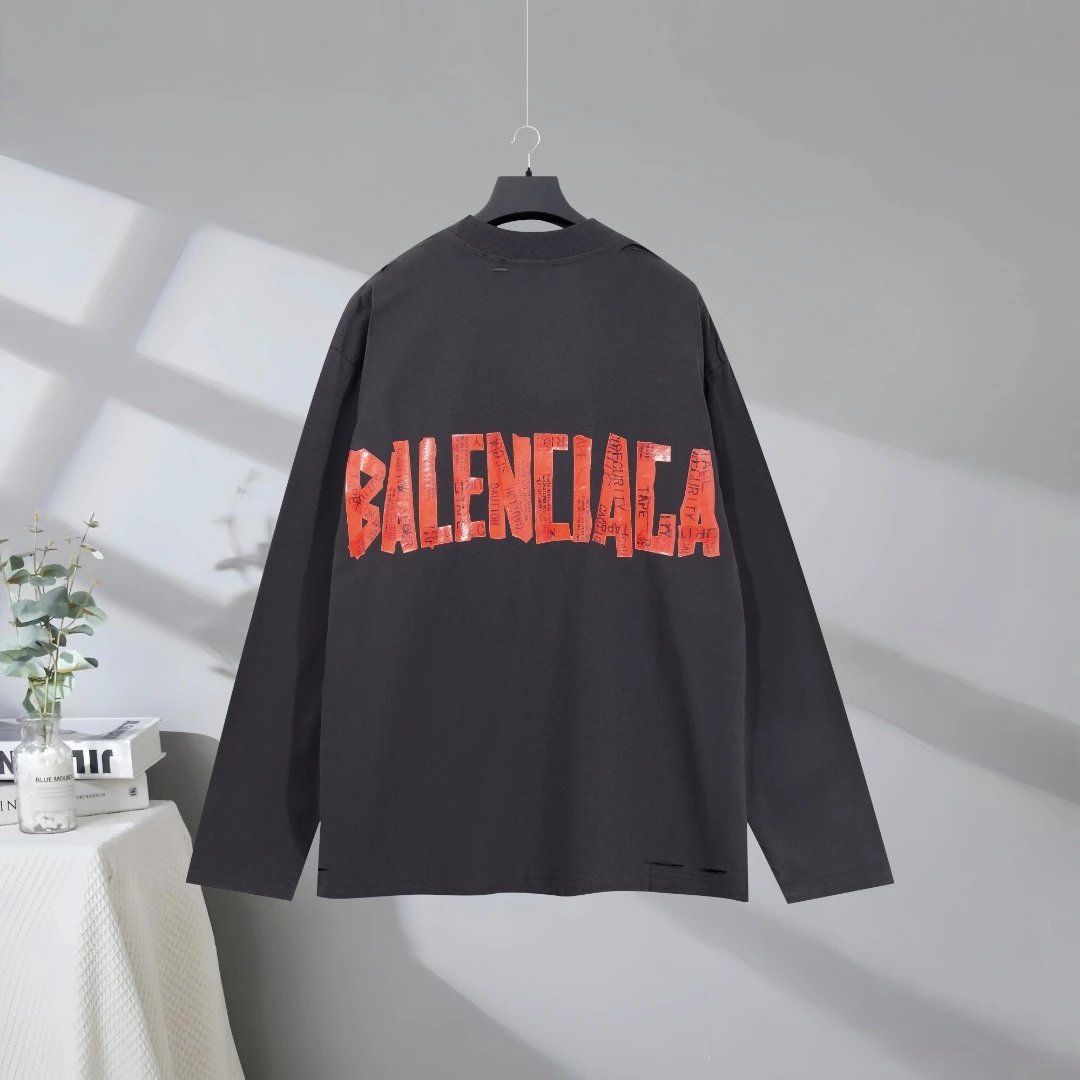 Balenciaga Classic Black Oversized Unisex Cotton Hoodie