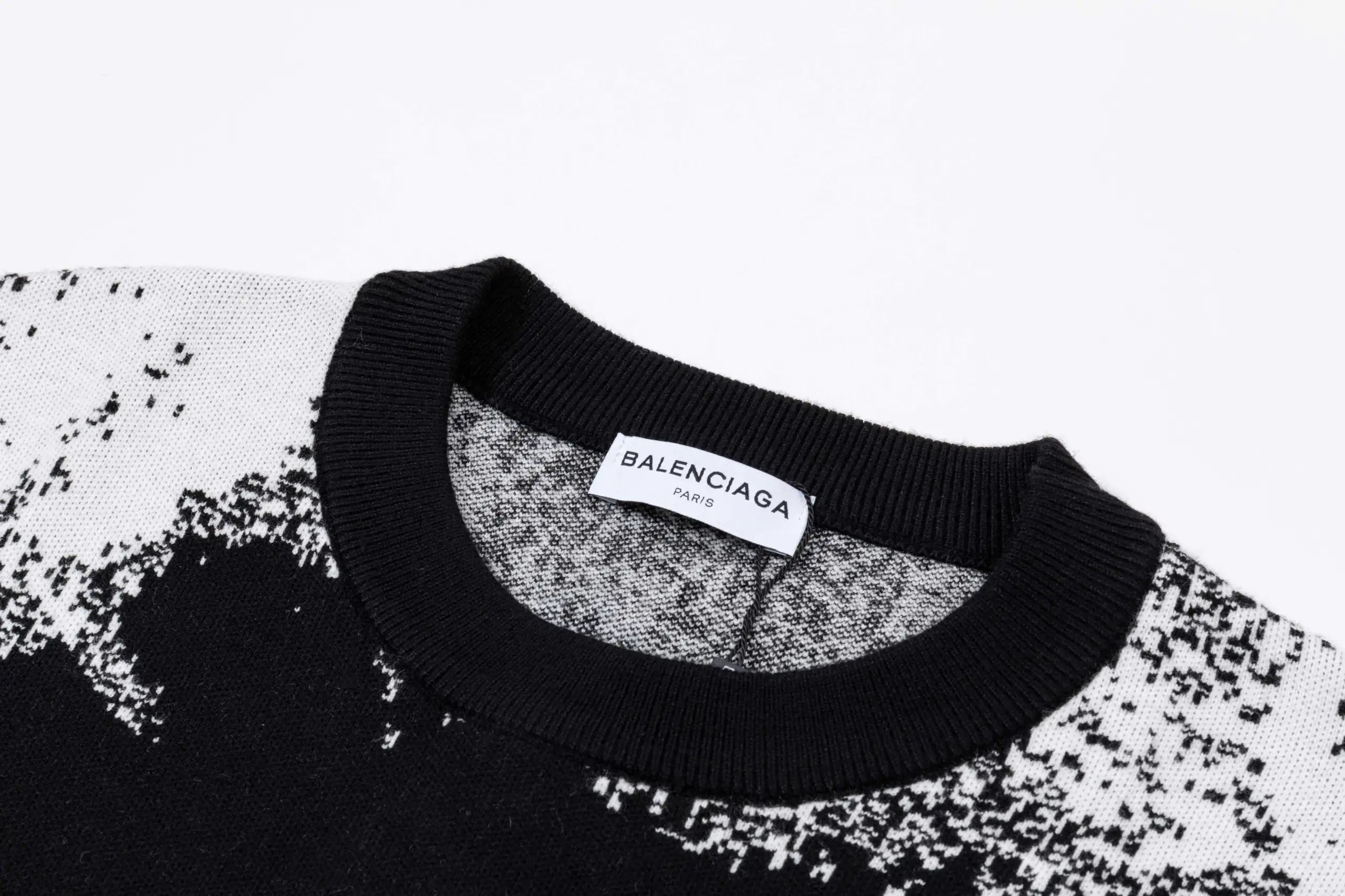 Balenciaga Black White Graphic Logo Hoodie