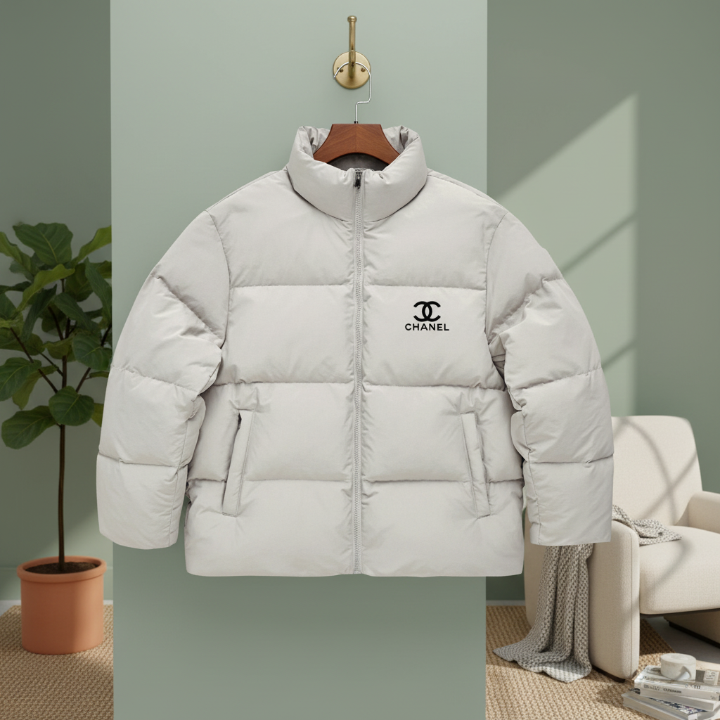 CHANEL Women’s High Collar Down Puffer Jacket