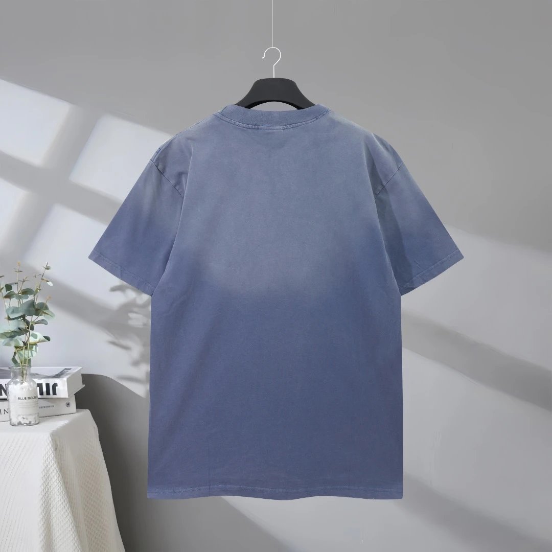 Balenciaga Berlin T-Shirt, premium cotton short sleeve top with distressed logo design, stylish casual wear for men and women, trendy street fashion essential.