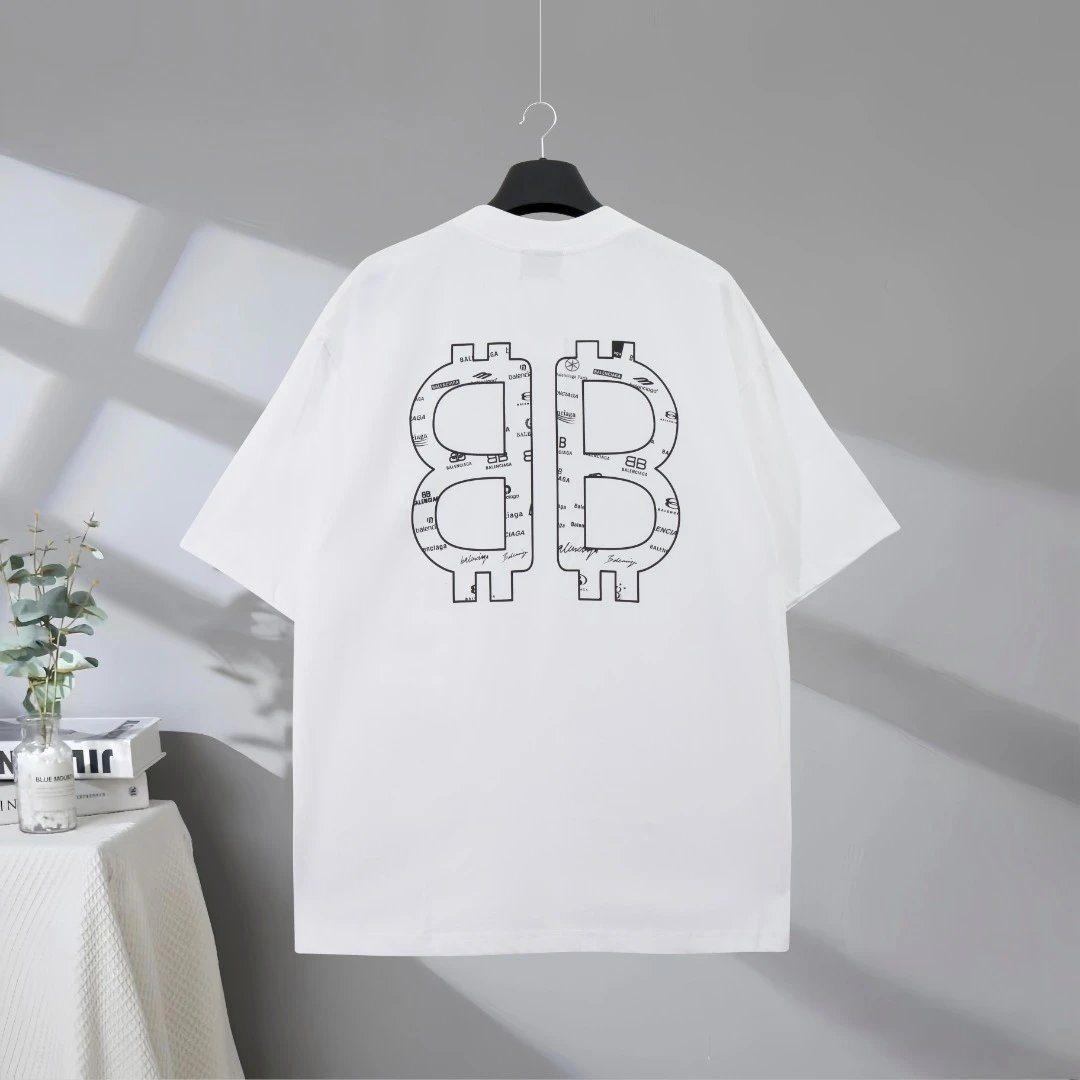 Balenciaga T-Shirt, premium cotton oversized design with bold logo print, perfect for casual streetwear style and luxury fashion lovers seeking comfort and trend.