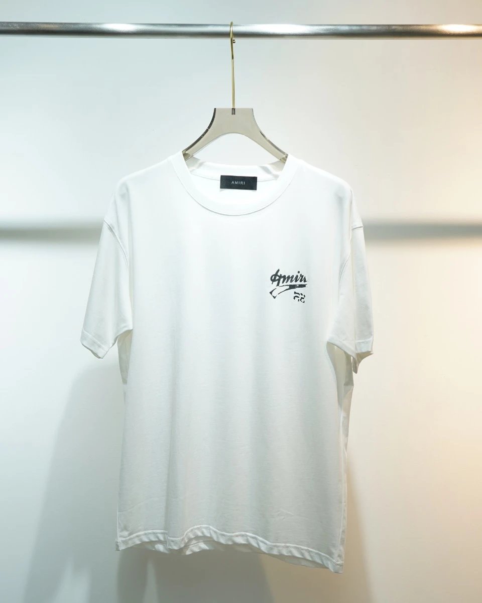 AMIRI Black Cotton T-Shirt Unisex Streetwear Fashion Tee