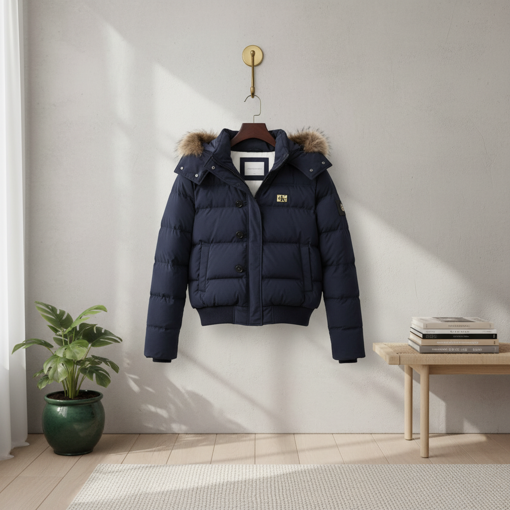 Calvin Klein Women’s Padded Winter Coat with Faux Fur Hood