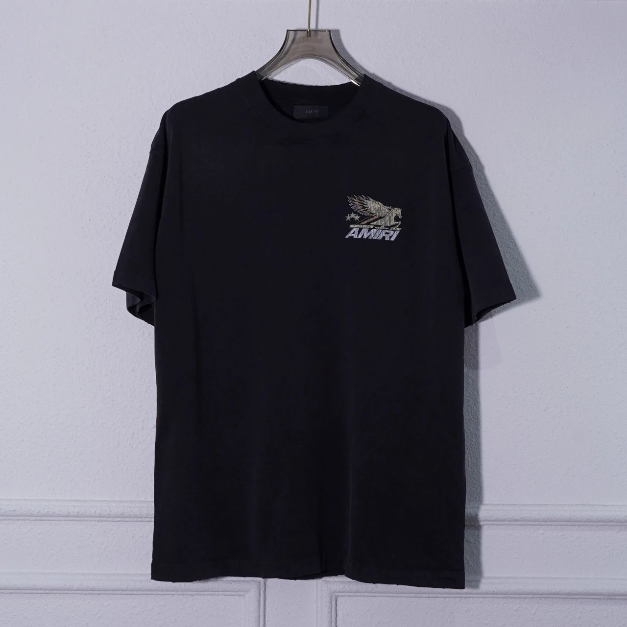 AMIRI Black Winged Horse Logo Cotton T-Shirt