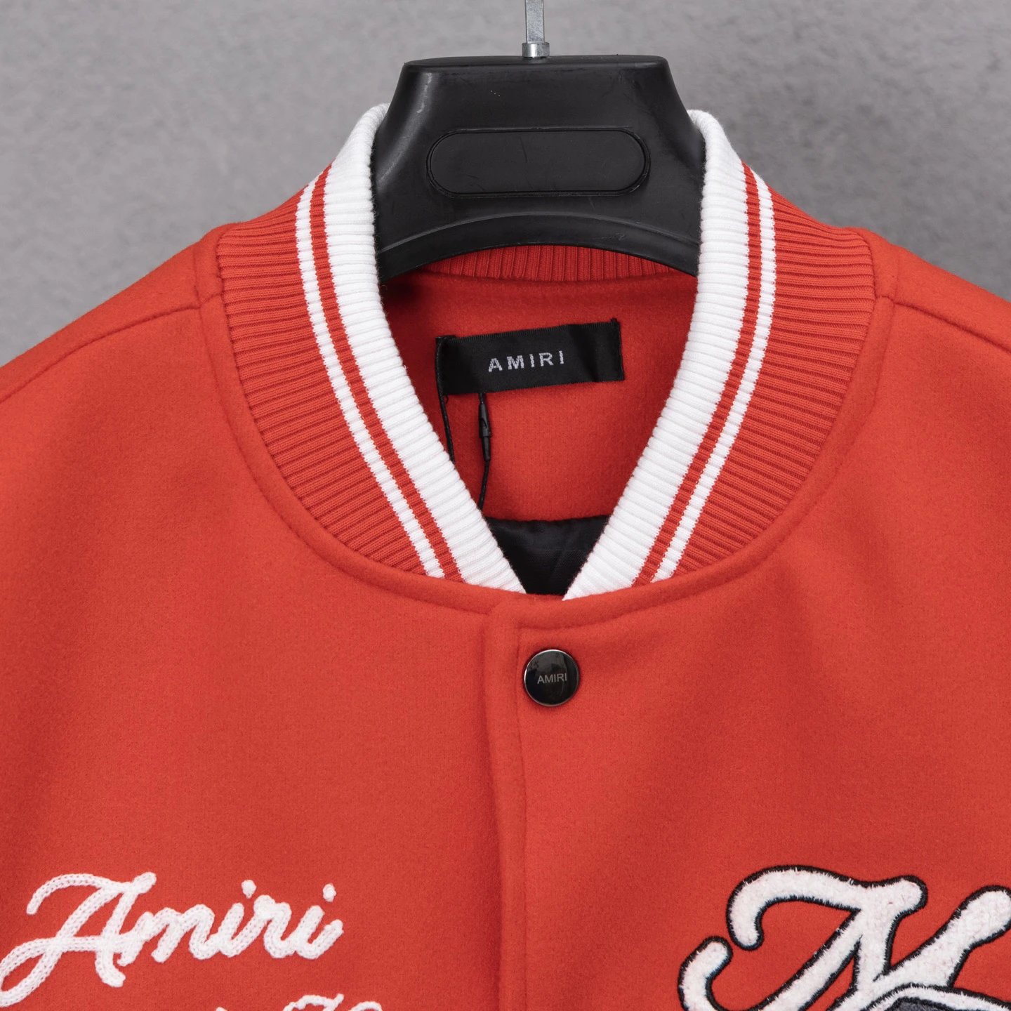 AMIRI Red Panther Embroidery Unisex Baseball Jacket