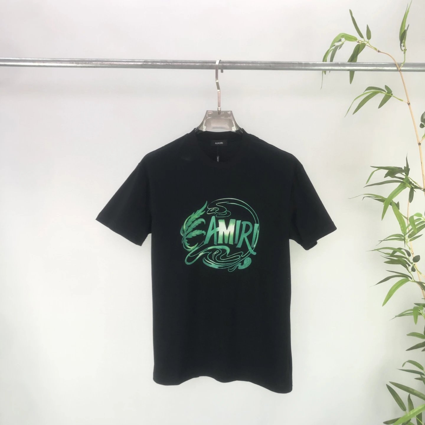 AMIRI Black Green Totem Unisex Cotton T-Shirt