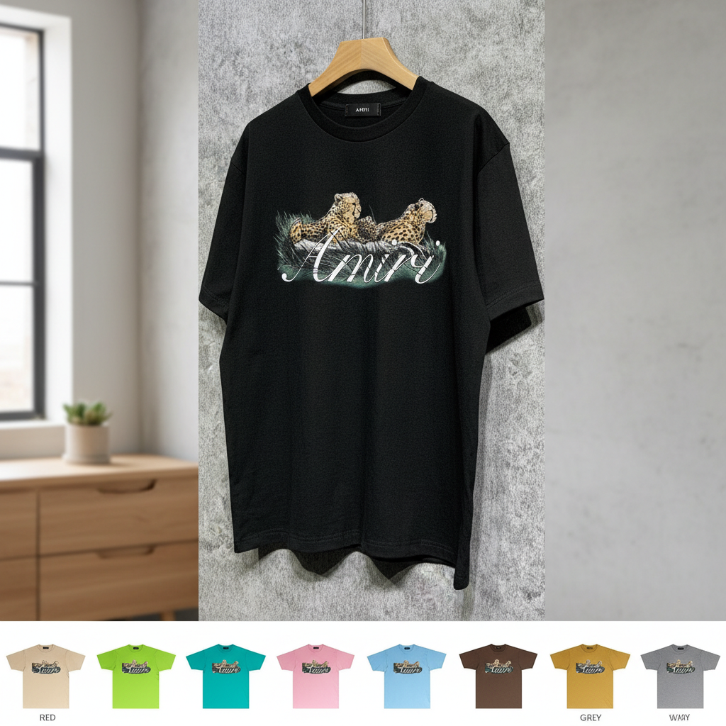 AMIRI Leopard Totem Black Cotton Unisex T-Shirt