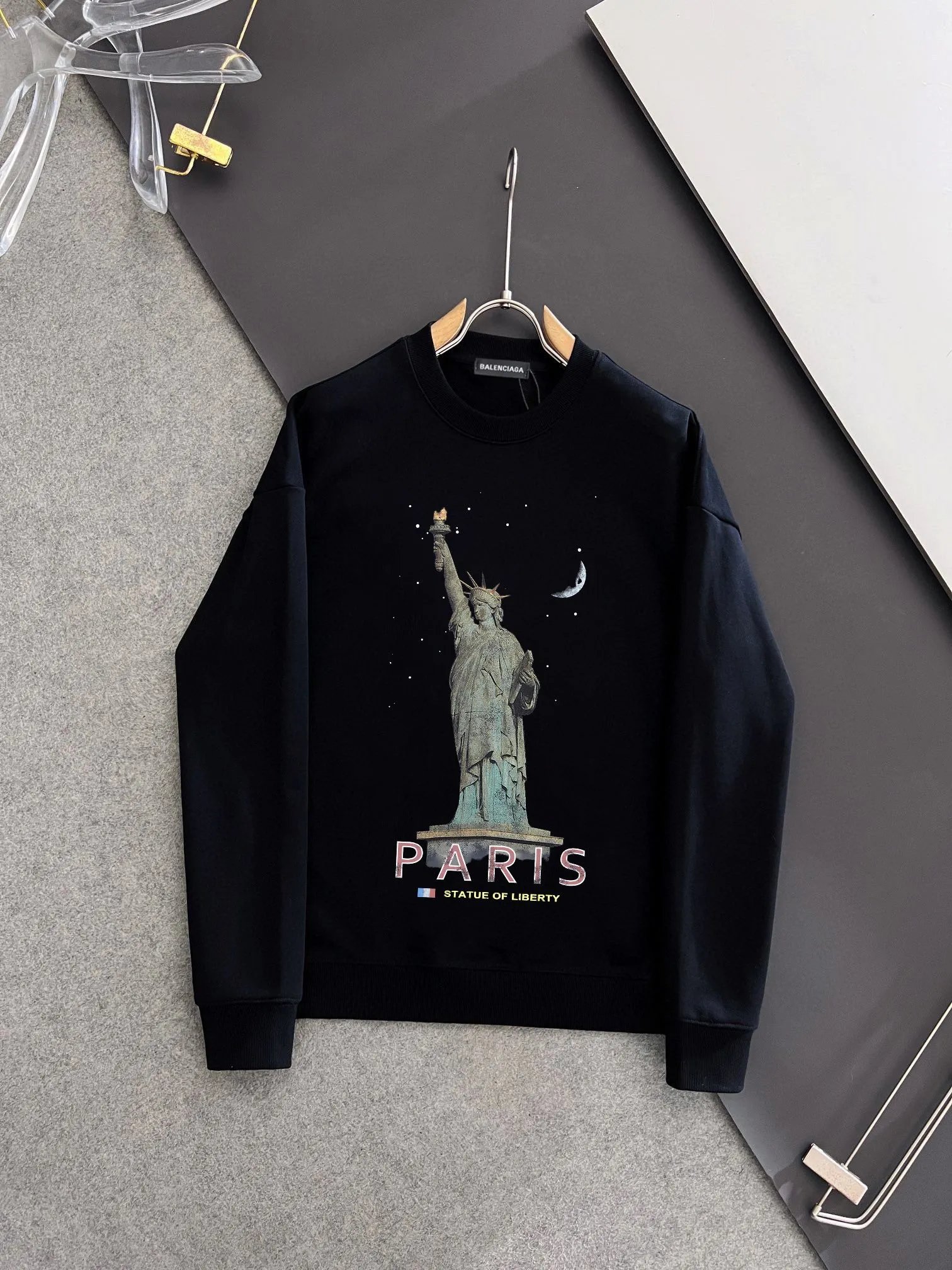 Balenciaga Paris Statue Liberty Unisex Cotton Hoodie