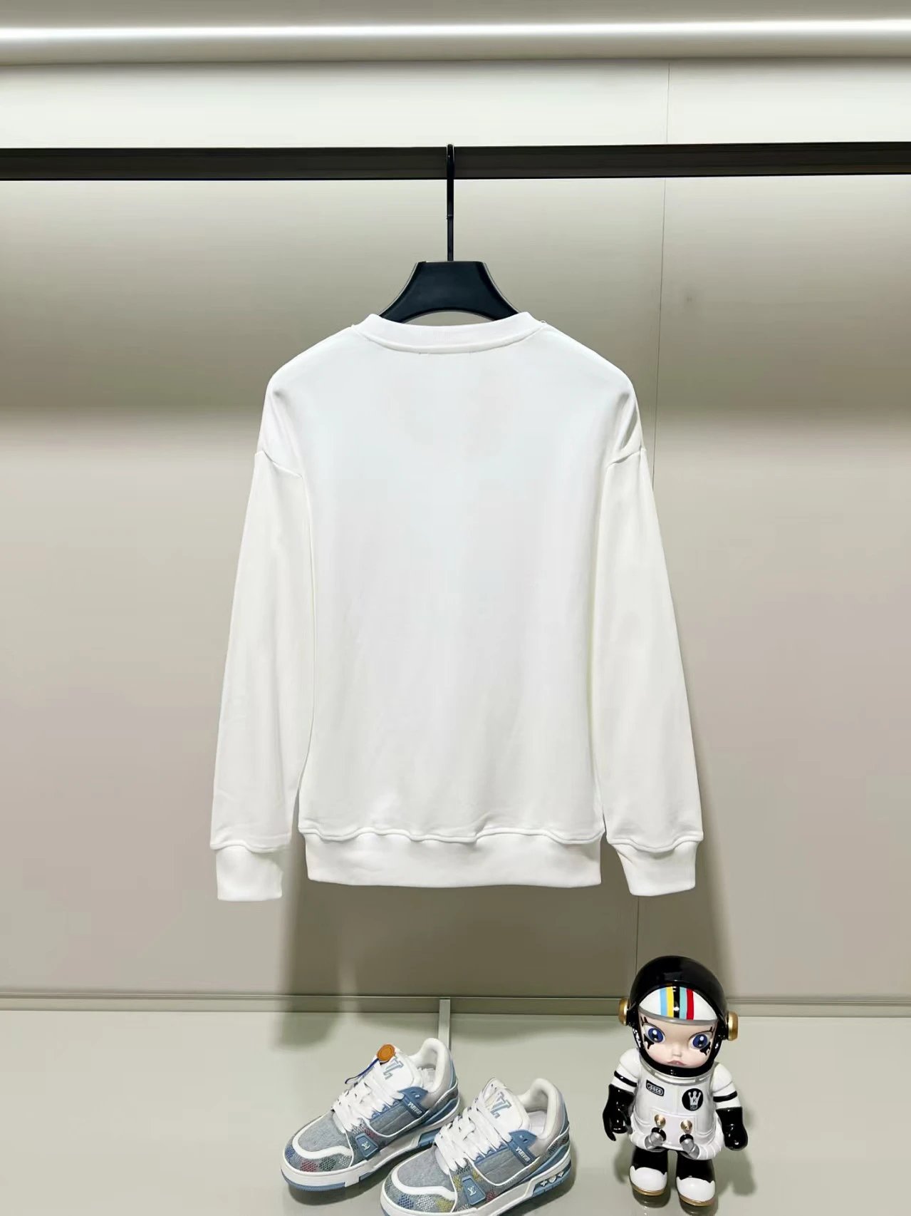 Balenciaga White Hoodie Blue Graphic Sweatshirt