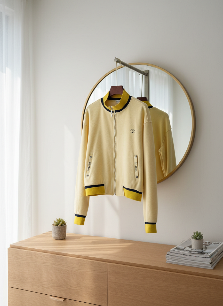 CHANEL Beige Zip Jacket Women Casual Fashion