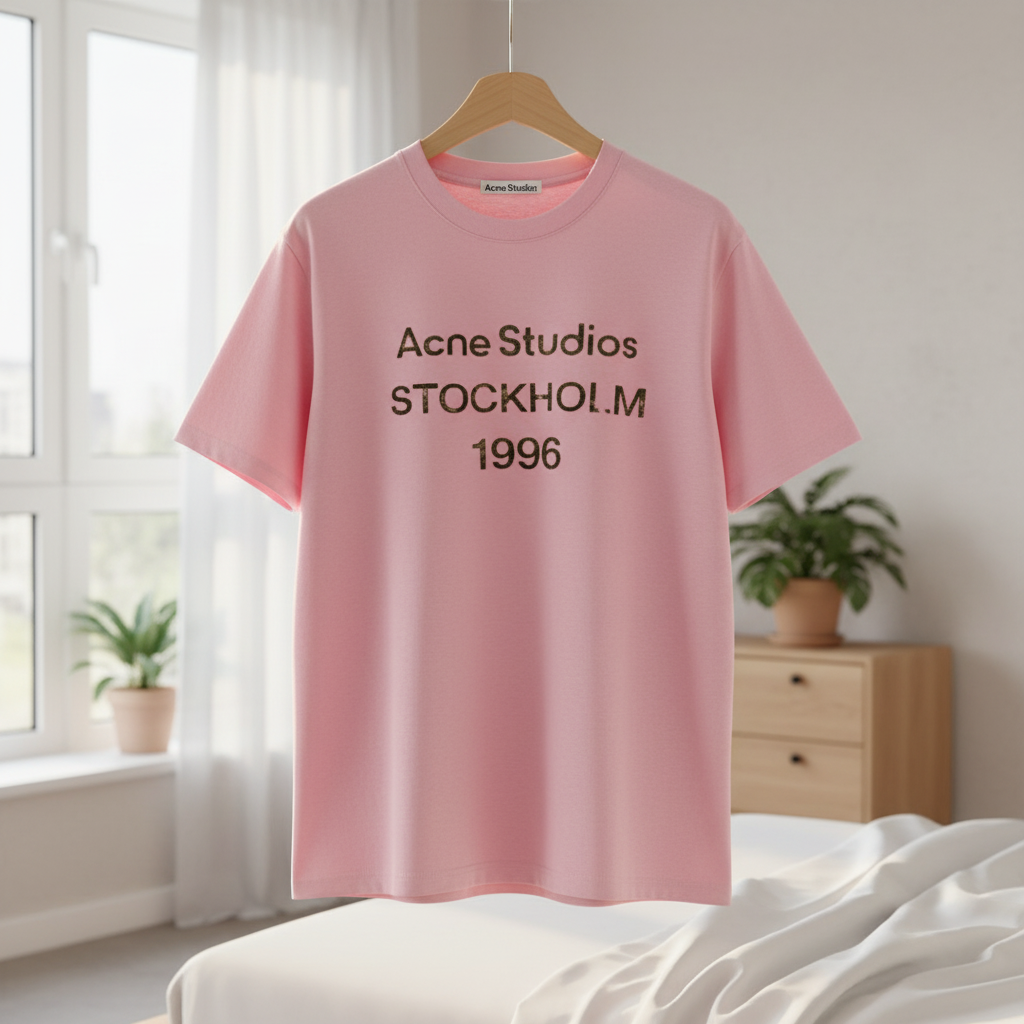 Acne Studios Pink 1996 Stockholm Unisex Cotton T-Shirt