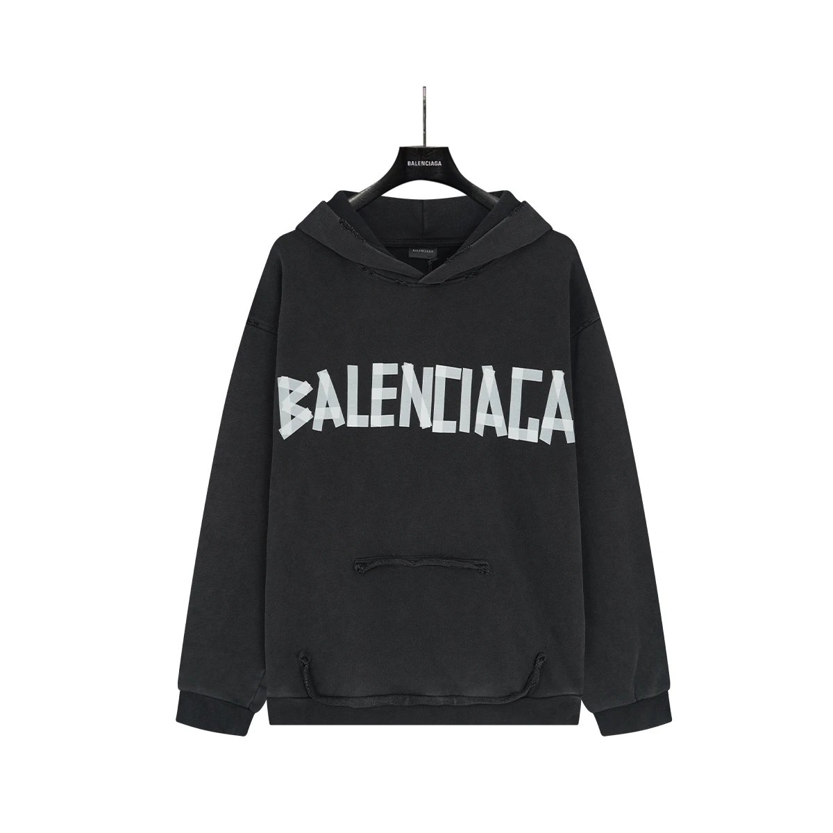 Balenciaga Black Oversized Hoodie Streetwear Sweatshirt
