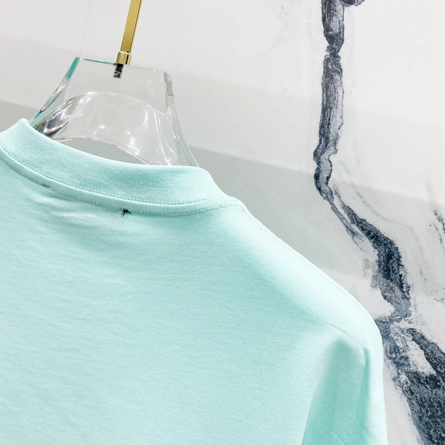 AMIRI Light Green Cotton Embroidered Unisex Streetwear T-Shirt