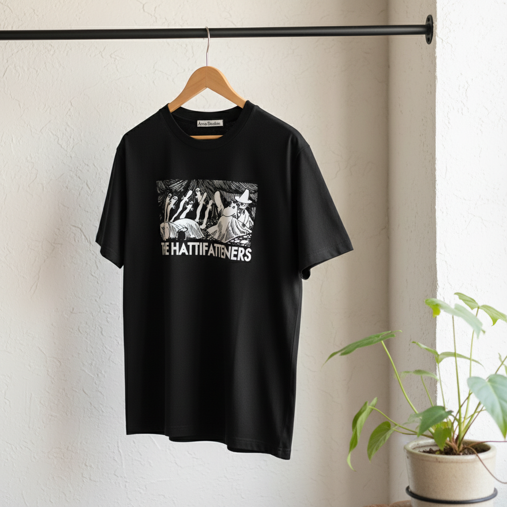 Acne Studios The Hattifatteners Black Cotton T-Shirt