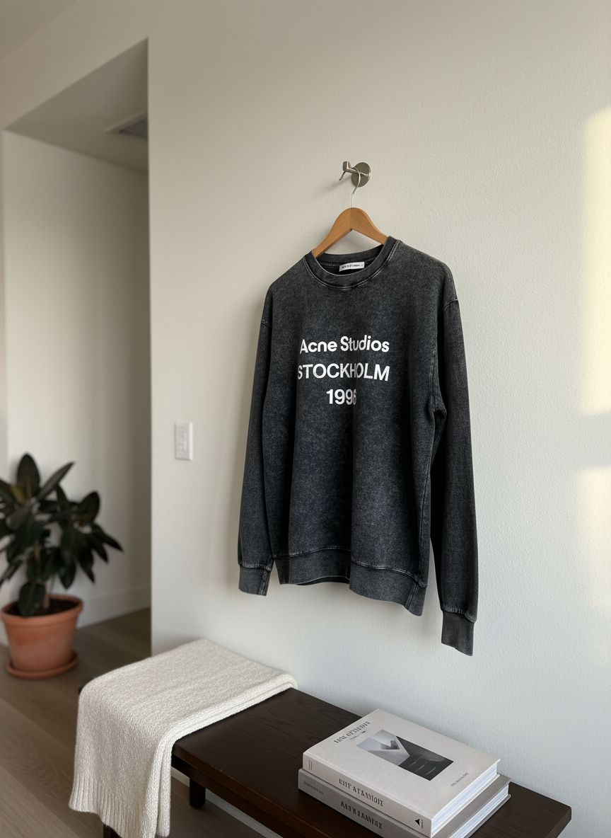 Acne Studios 1996 Stockholm Vintage Washed Black Hoodie