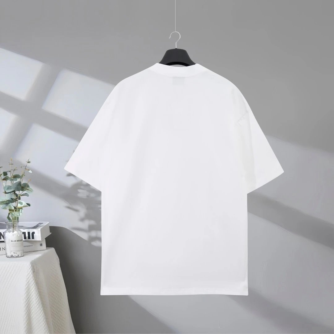 Balenciaga T-Shirt, white cotton tee featuring colorful emotion wheel graphic print, trendy oversized fit, premium streetwear style for men and women, casual designer fashion top.