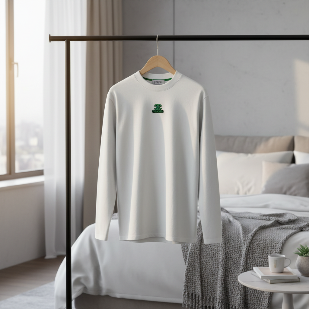 CHANEL White Cotton Long Sleeve Hoodie for Men