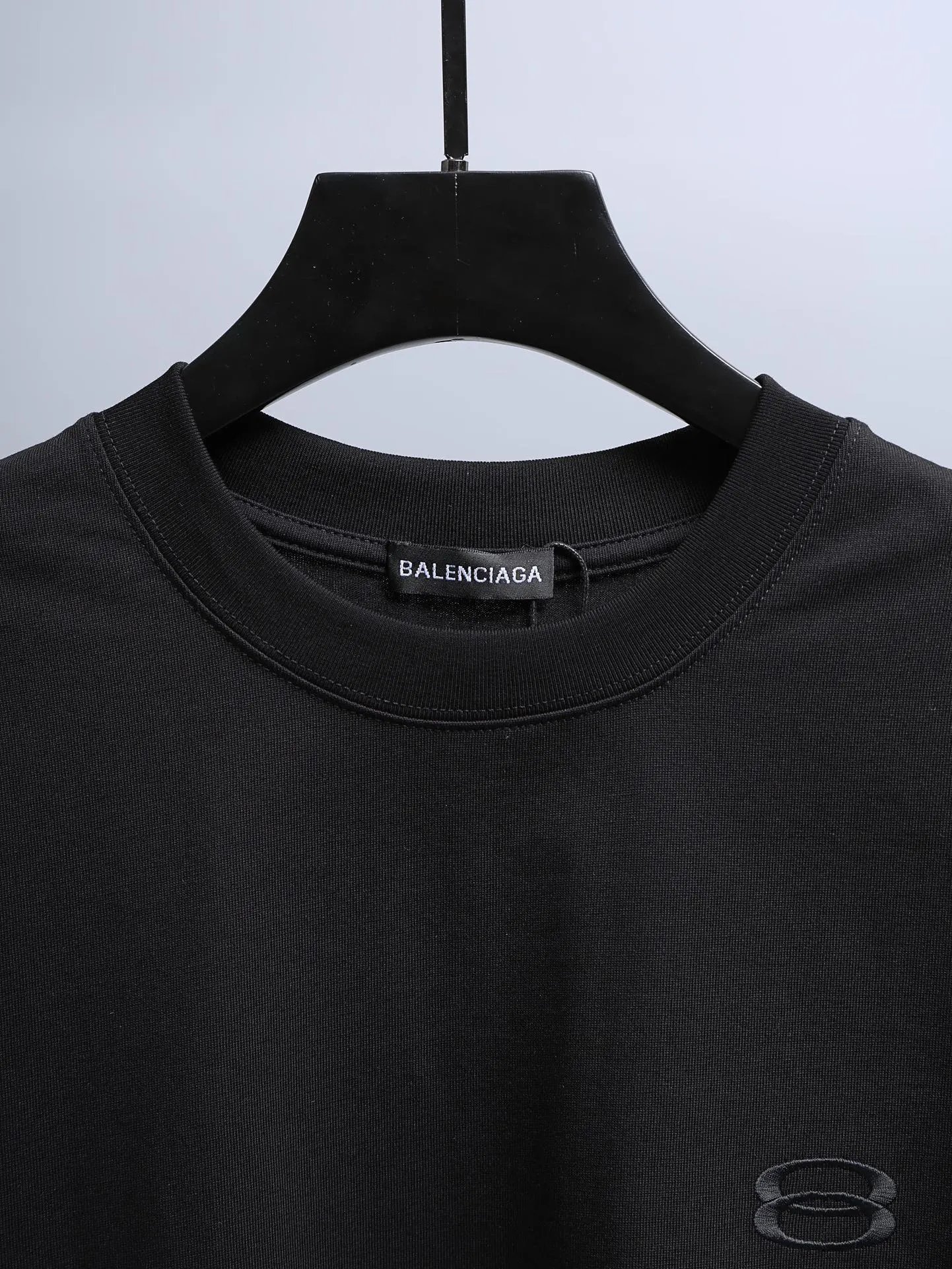 Balenciaga Men's Black T-Shirt, Classic Short Sleeve Crewneck, Premium Cotton Fabric, Minimalist Logo Design, Casual Streetwear Style, Perfect for Everyday Fashion