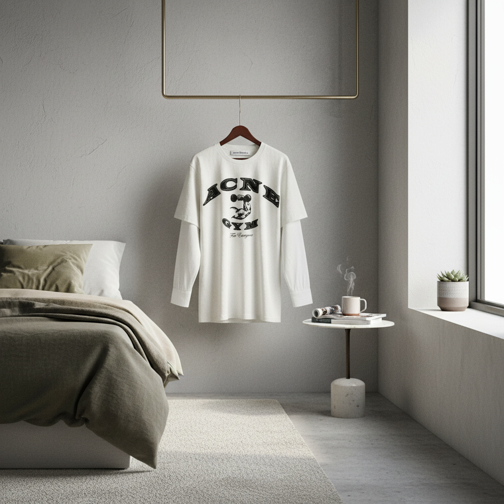 Acne Studios White Double Layer Gym Hoodie