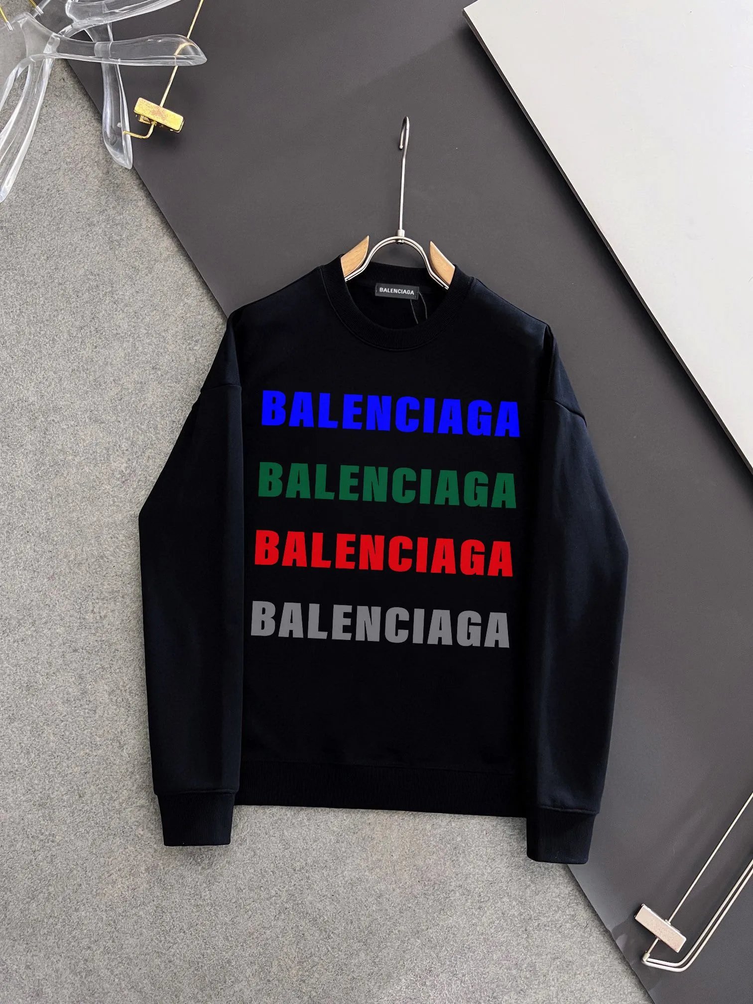 Balenciaga Unisex Multicolor Logo Oversized Cotton Hoodie