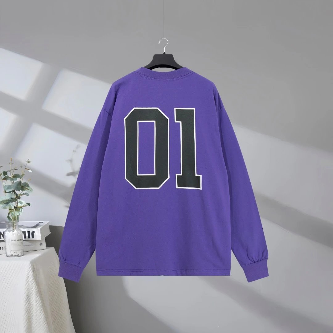 Balenciaga 01 Purple Oversized Cotton Hoodie