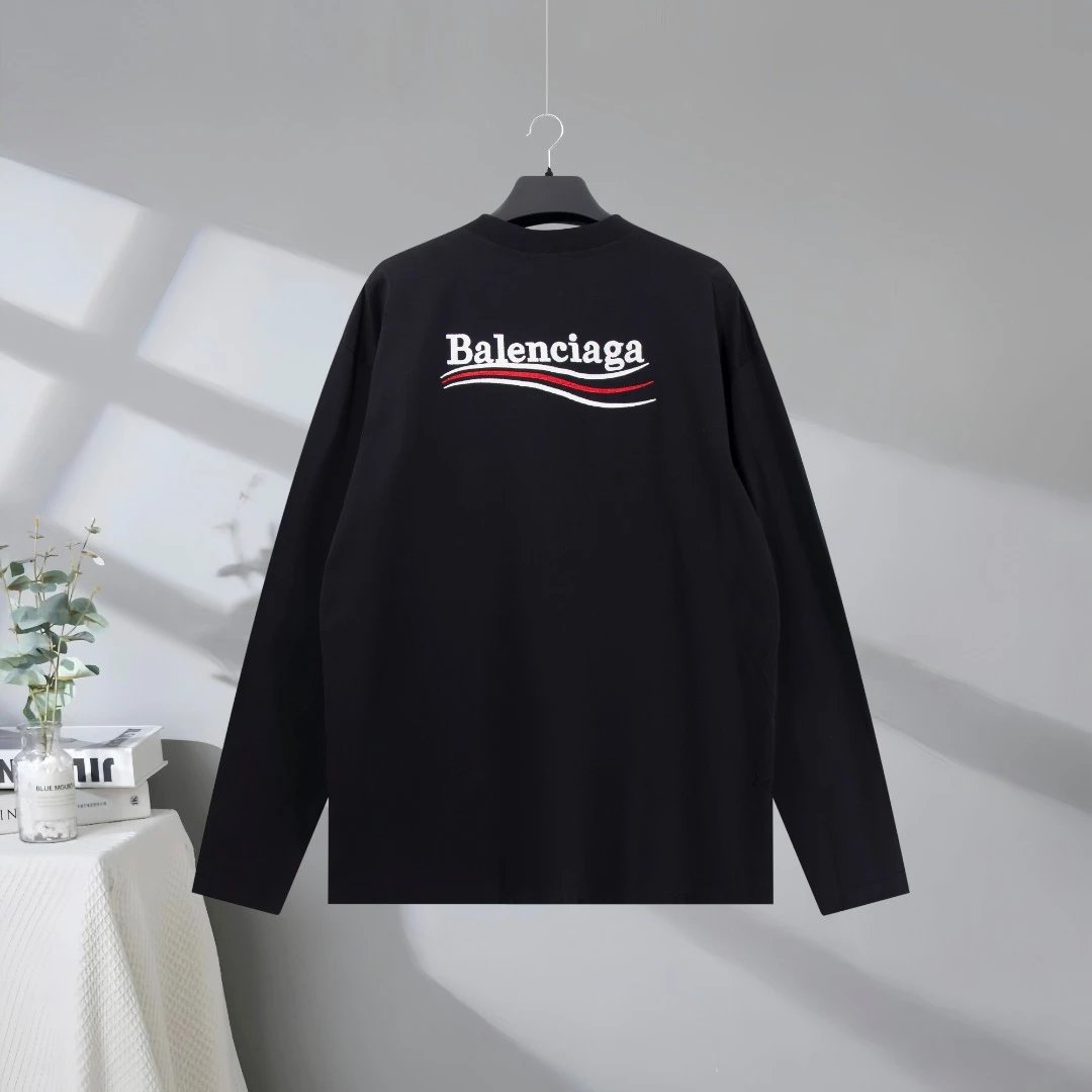 Balenciaga Black Logo Cotton Unisex Hoodie