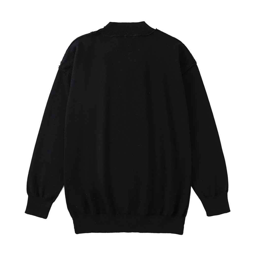 Balenciaga Black Unisex Hoodie Red Logo Embroidery