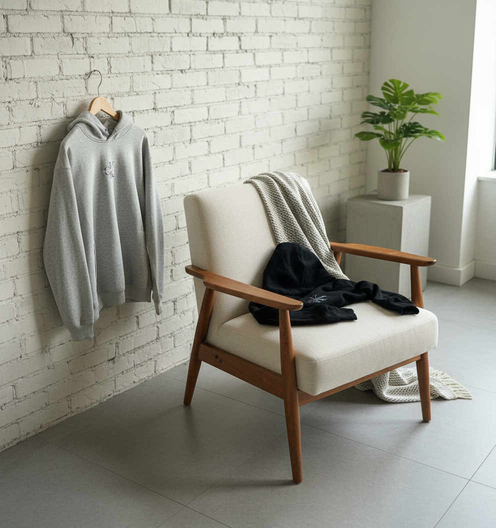 Calvin Klein Classic CK Logo Unisex Cotton Hoodie