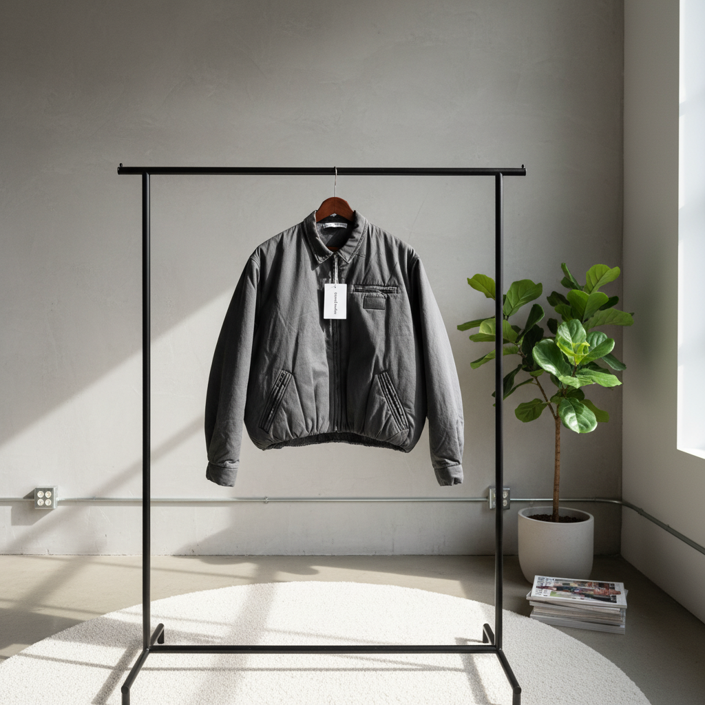 Acne Studios Men’s Black Bomber Jacket Streetwear Zip