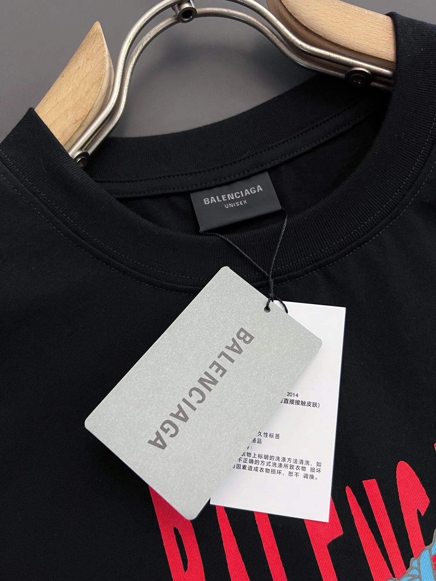 Balenciaga Black Shoe Print Graphic Cotton T-Shirt