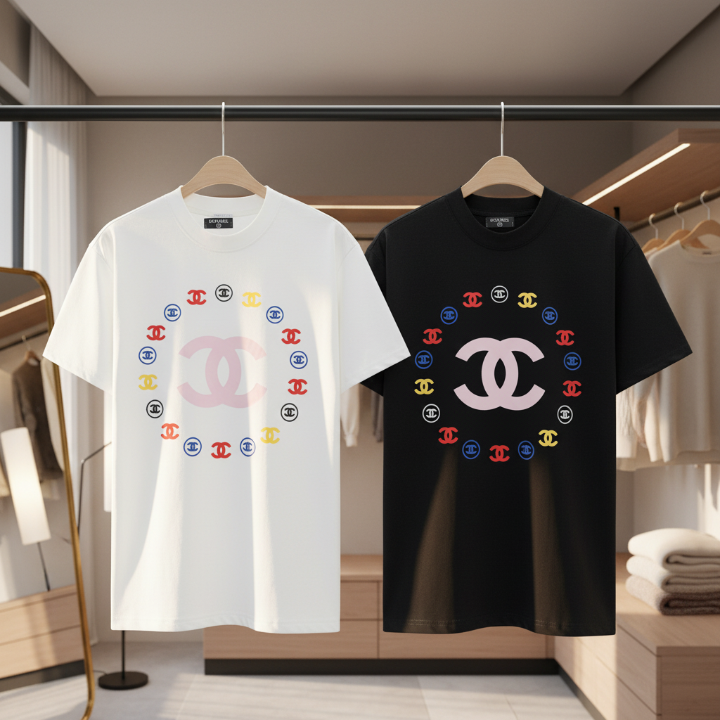 CHANEL Double C Logo Cotton T-Shirt