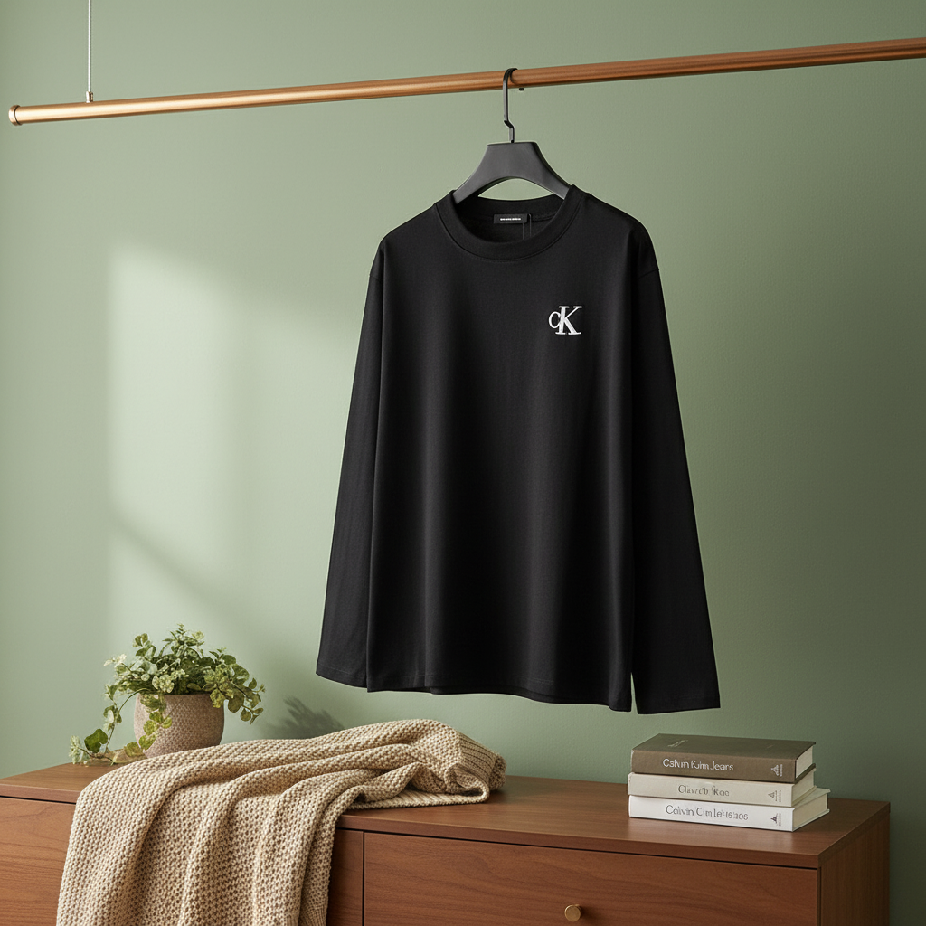 Calvin Klein Men’s Black Long Sleeve Hoodie CK Logo