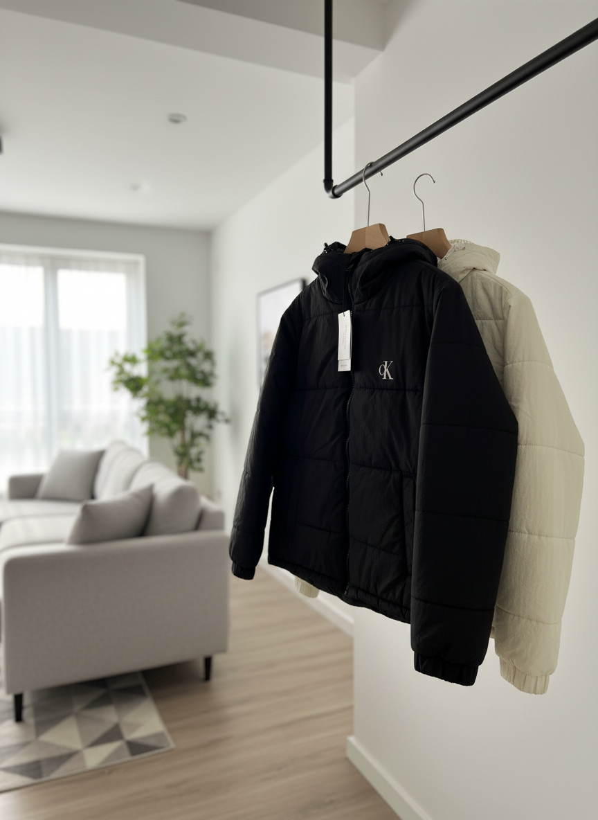 Calvin Klein Puffer Hooded Jacket Winter Warm Coat