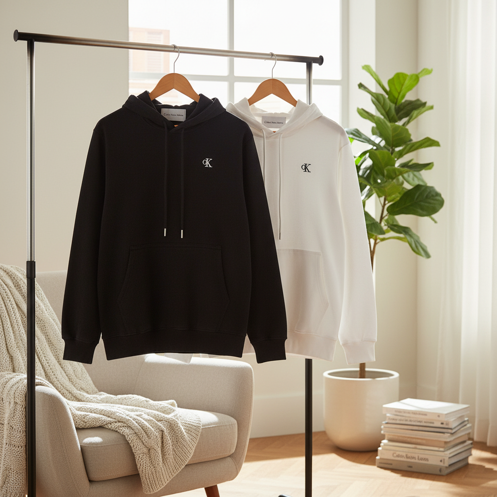 Calvin Klein Classic Logo Cotton Hoodies Unisex Pullover