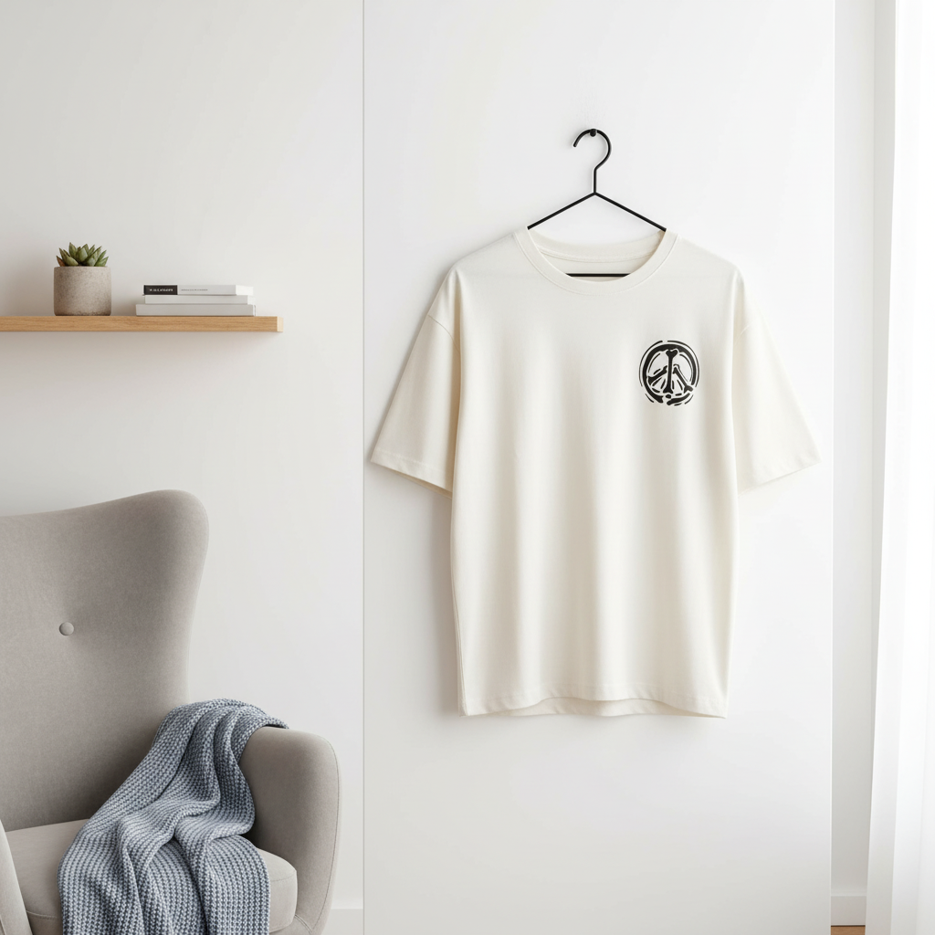 CHANEL White Cotton Peace Logo Unisex T-Shirt Fashion