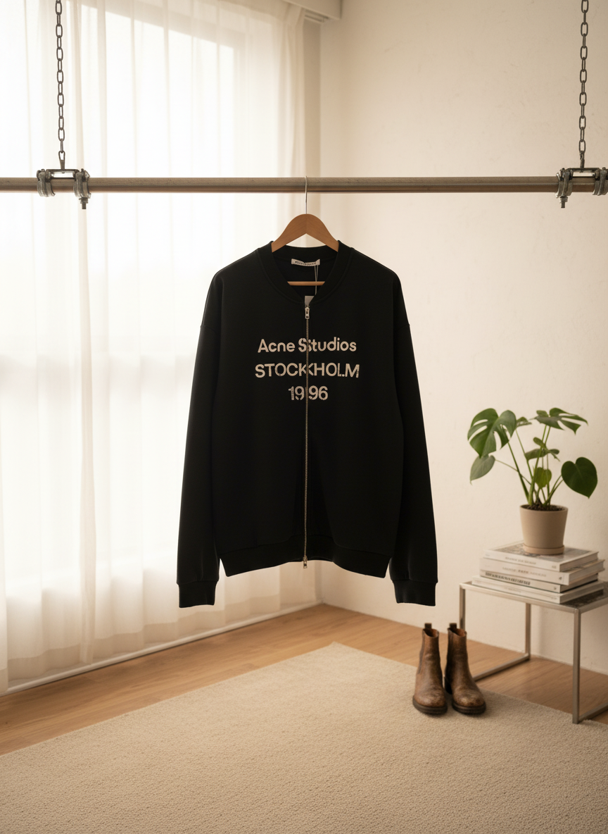 Acne Studios Stockholm 1996 Black Zip Cotton Jacket