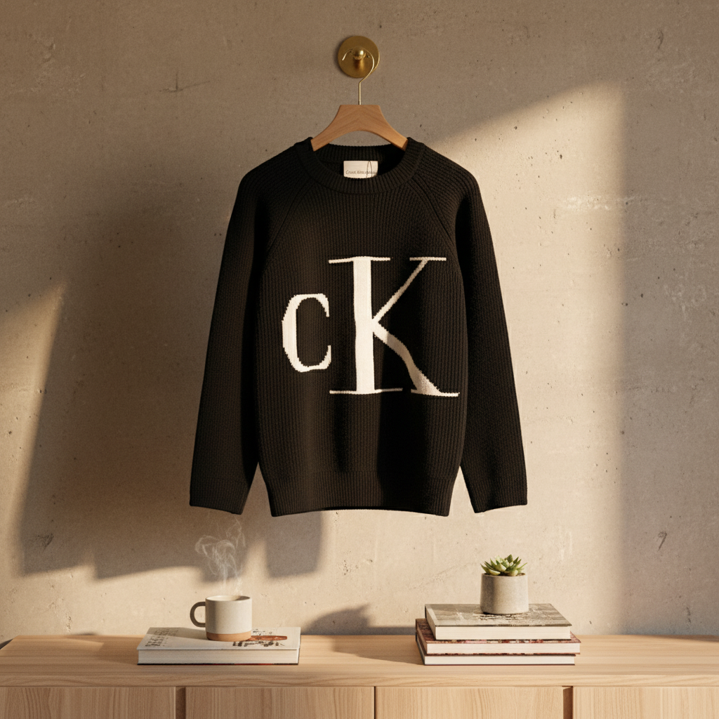 Calvin Klein Black CK Logo Unisex Cotton Hoodie