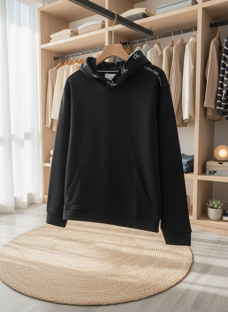 Calvin Klein Men’s Black Logo Hoodie