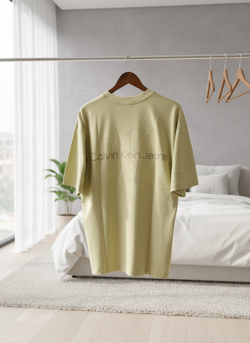 Calvin Klein Jeans Yellow Cotton Logo T-Shirt