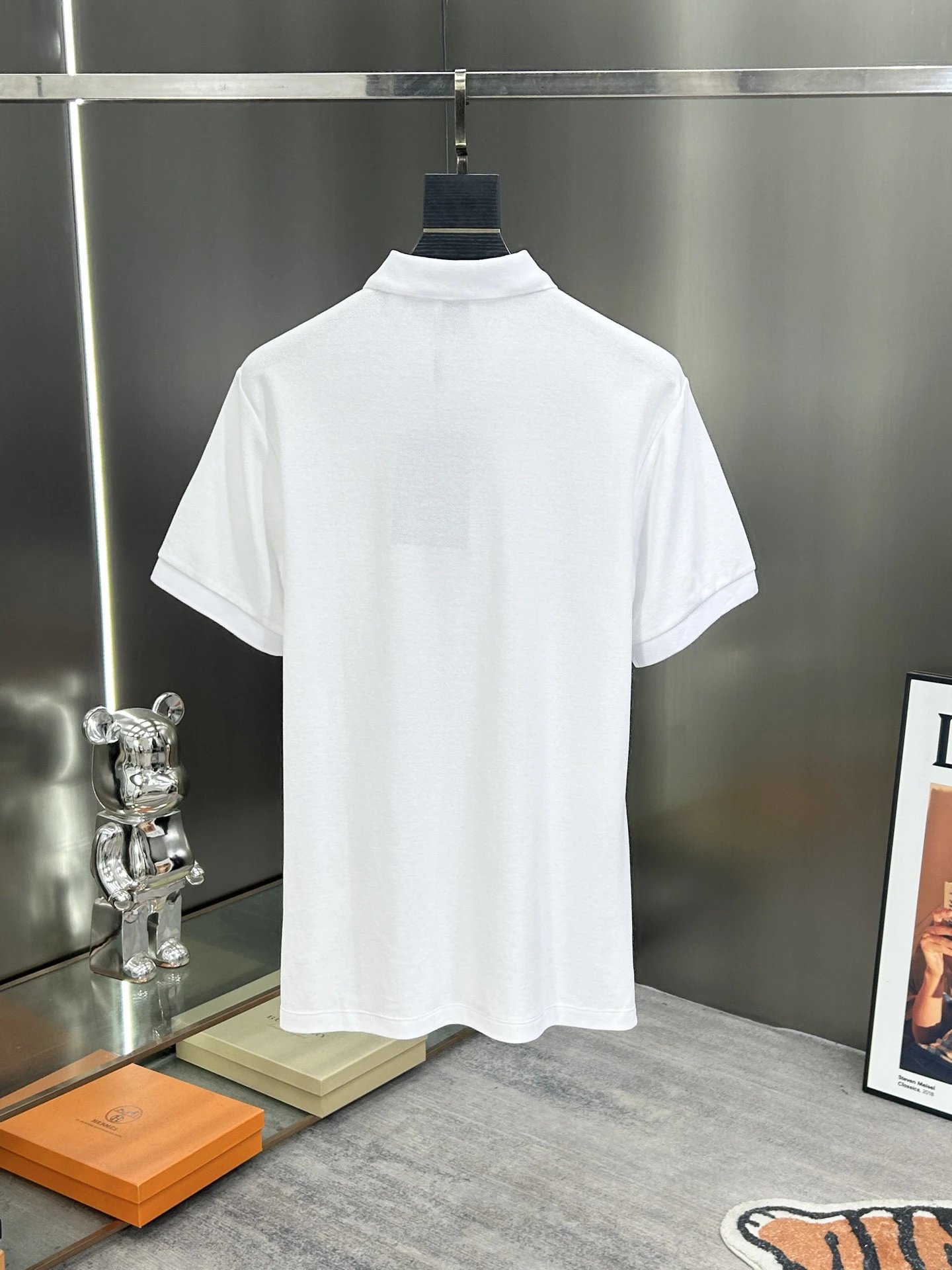 Burberry Men White Cotton Polo Shirt