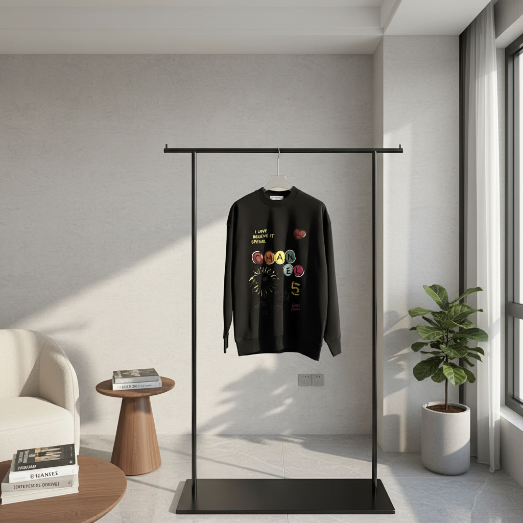 CHANEL Black Artistic Print Hoodie Unisex Streetwear